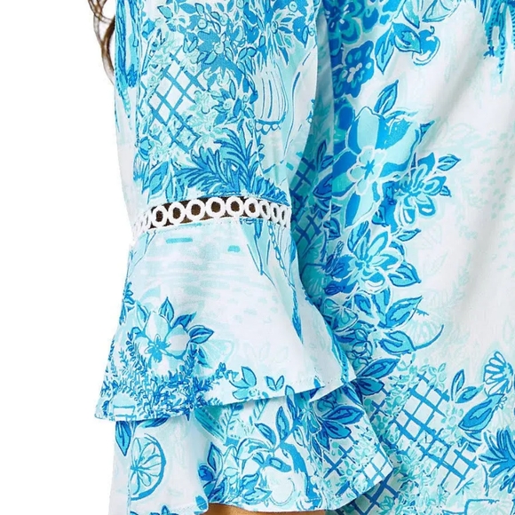 Lilly Pulitzer Azita Tunic in Toile Me About It Dmall - Picture 2 of 3